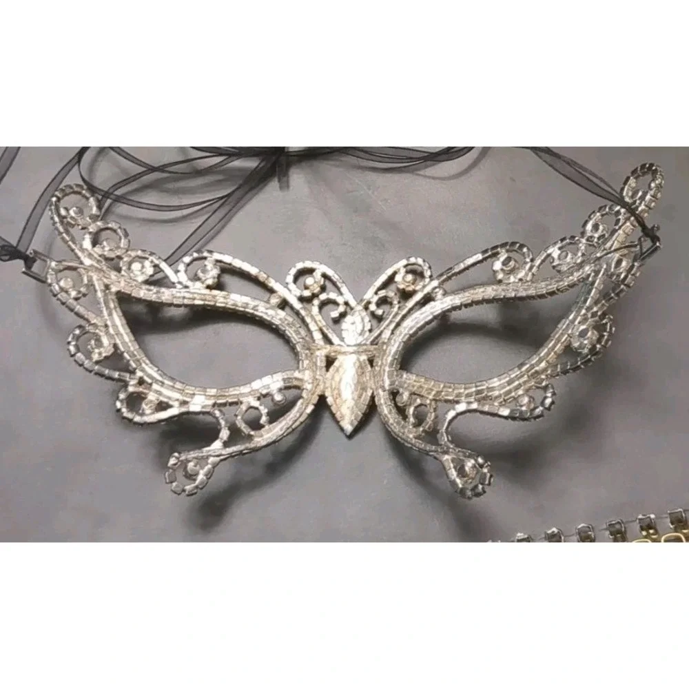 Pre-owned Masquerade Wedding Rhinestone Party Evening Prom‎ Mardi Gras
